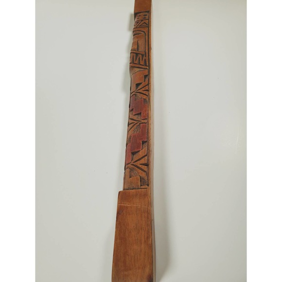 VINTAGE Peru TARKA Flute, 20" Hand carved wood Folk Art Flute Traditional Music - Picture 8 of 9